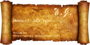 Wenczl János névjegykártya
