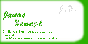 janos wenczl business card